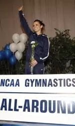 Junior Alina Weinstein qualified for the NCAA Championships by winning the all-around at the NCAA Champaign Regional.