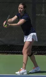 Sophomore Allison Falkin captured a win at No. 1 singles on Sunday.