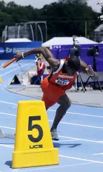 Senior Andrew Riley was a three-time Big Ten champion this weekend (100m, 100mH, 4x100m).