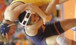 No. 4 Jesse Delgado was only wrestler to score bonus points in dual against Nebraska on Friday night.