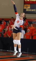 Danielle Davis was a key component of the Illini defense, putting up 11 digs.