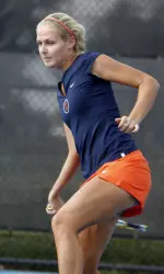Julia Jamieson won both a singles and doubles match at the Harvard Invitational.