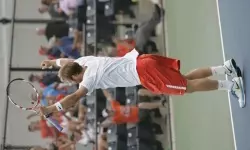 Dennis Nevolo upset No. 6 seed Rik De Voest, who was ranked 170th in the world.