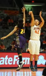 Amber Moore scored 10 points versus North Carolina.
