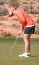 Senior Crystal Smith posted five birdies and is tied for 11th individually after 36 holes of play