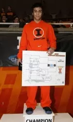 Sophomore Jesse Delgado won the Big Ten title at 125 and was named Outstanding Wrestler of the Championships.