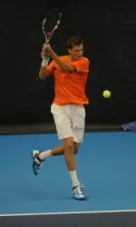 Freshman Brian Page was the lone Illini to win a set against #1 Virginia.