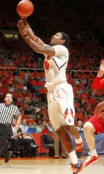 Myke Henry had a season-high 12 points and a career-high nine rebounds against Nebraska.
