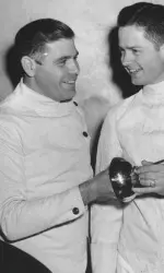 Legendary Illinois fencing coach Maxwell 'Mac' Garret (left) led the Fighting Illini to two NCAA championships and 17 Big Ten titles.