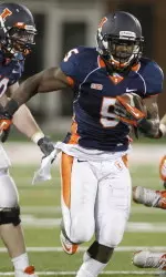 Donovonn Young rushed 19 times for 86 yards and three touchdowns in the Blue team's 35-28 win.