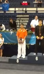 Freshman Joey Peters earned All-America status in the all-around on Saturday night.