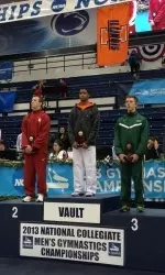 Fred Hartville became the first freshman in Illinois history to win a national vault title.