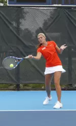 Rachael White won in doubles and was the lone Illini singles winner on Senior Day.