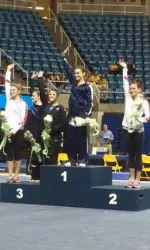 Alina Weinstein took home the Regional crowns in the all-around, balance beam and floor
