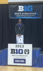 Freshman Fred Hartville won the Big Ten vault title Saturday night.