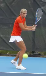 Senior Rachael White teamed up with Melissa Kopinkski for an 8-0 doubles win and won in singles.