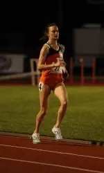 Senior Courtney Yaeger broke the school record and finished third in the 10,000m at the Big Ten Championships.
