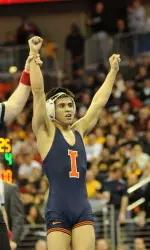 Sophomore Jesse Delgado won the NCAA title at 125 pounds for first time in school history.