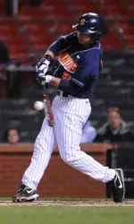 Senior Davis Hendrickson knocked in the game-winning RBI as part of a four-run eighth inning.