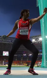 Gia Lewis-Smallwoo at the IAAF World Championships in Moscow, Russia.