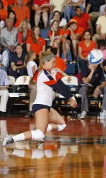 Julia Conard recorded 10 digs in her first start of the season.