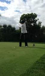 Stephanie Miller is in sole possession of second place with a score of +4. She trails the leader Jennifer Ha of Kent State by one stroke.