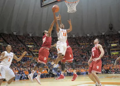 Tracy Abrams (13) vs. Indiana, Dec. 31, 2013 (Mark Jones/Illinois Athletics)
