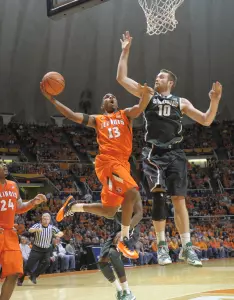 Tracy Abrams (13) - vs. Michigan State - 1/18/14 (Mark Jones/Illinois Athletics)