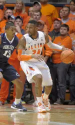 Rayvonte Rice scored 15 points against the Nittany Lions on Saturday.