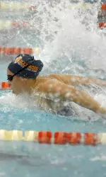 Lori Lynn Contributed to two first place finishes including taking the 100 fly event victory.