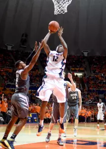 Leron Black (12) vs. Georgia Southern, Nov. 14, 2014 (Cary Frye/Illinois Athletics)