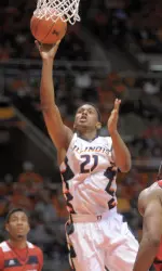 Sophomore Malcolm Hill led the Illini with 16 points and six rebounds along with Rayvonte Rice who notched the same totals.