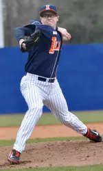 Sophomore Kevin Duchene struck out a season-high seven over seven innings, but allowed a three-run homer in the fifth, which proved to be the only runs in a 3-0 loss to George Mason.