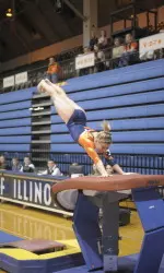 Amber See becomes the third gymnast in Illinois history to score a perfect 10.0