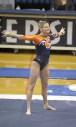 Amber See's night included a 9.875 on vault and floor and a 9.800 on beam