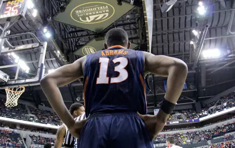 Tracy Abrams (13) vs. Indiana at the 2014 Big Ten Tournament (Victor Cortez/Illinois Athletics)