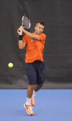 Blake Bazarnik was closing in on victory, up 5-2 in the third set when his match went unfinished.