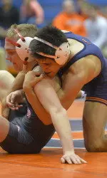 Defending national champion and top-seeded Jesse Delgado advanced to the quarterfinals of the NCAA Championships.