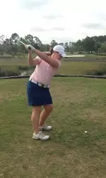 Ember Schuldt produced a solid first round score of 73 (+1). The senior enters Sunday tied for eighth with a 152 (+8)