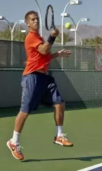 Blake Bazarnik won in both doubles and singles today to help the Illini advance to the tournament title match.
