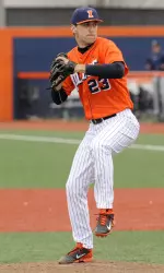 Junior John Kravetz improved to 6-1 on the season and 19-7 in his career with one run in 7.1 innings on Saturday.