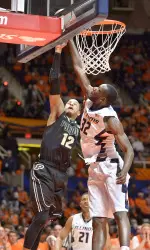 Senior Nnanna Egwu tied his career high with five blocks and became Illinois' all-time leader in career blocked shots with 179.