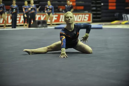 Photograph of Jordan Naleway from 2015 home opener in Huff Hall