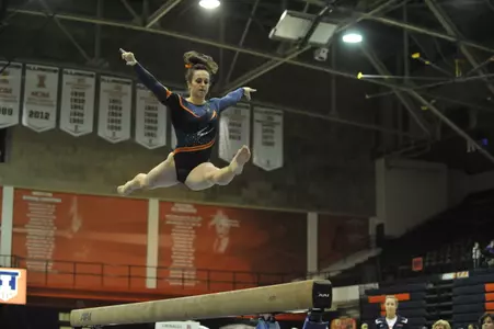 Photograph of Gianna O'Connor from 2015 home opener in Huff Hall