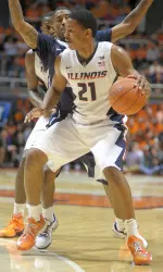 Sophomore Malcolm Hill finished one shy of his career high, tallying a game-high 27 points.