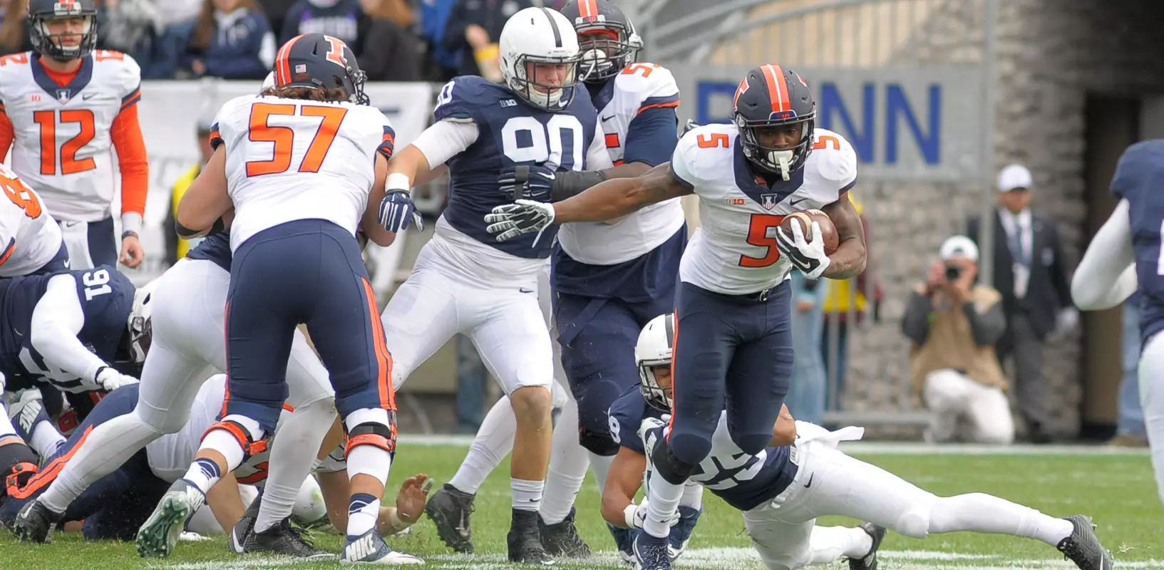 Ke'Shawn Vaughn - Illinois Football vs. Penn State - 2015