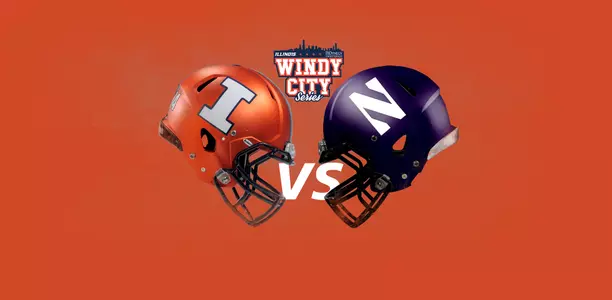 Illinois vs. Northwestern Helmet Graphic - Orange