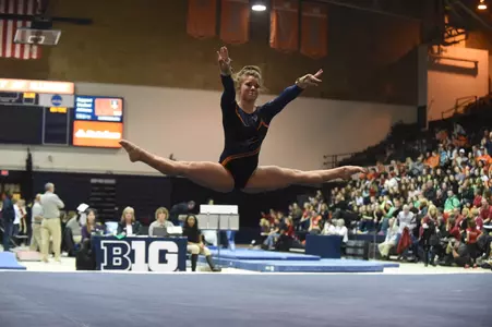Jordyn Givvens at the Illini's meet vs. Oklahoma on 2/27/15.