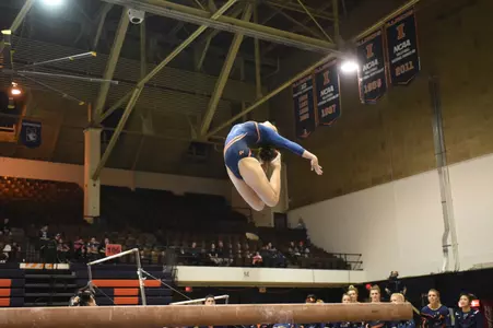 Sunny Kato at the Illini's meet vs. Oklahoma on 2/27/15.