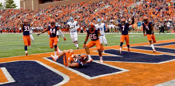 Clayton Fejedelem blocked punt recovery TD vs. Middle Tennessee 9/26/15